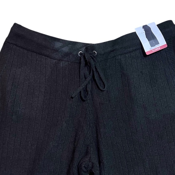 DKNY Cashmere Blend Pull On Knit Joggers Drawstring Waist Black size XL - Picture 2 of 9